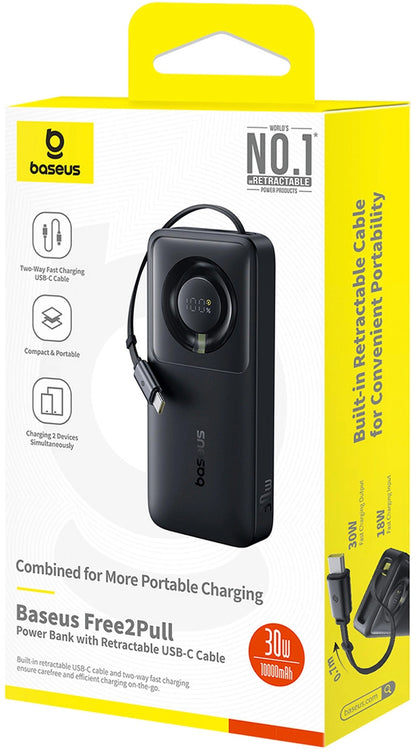 Външна батерия Baseus OS Free2Pull, 10000mAh, 30W, PD, 2 x USB-C, Черна P10073701123-00