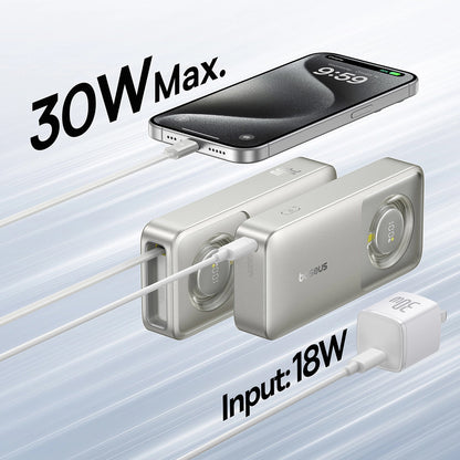 Външна батерия Baseus OS Free2Pull, 10000mAh, 30W, PD, 2 x USB-C, Сива P10073701843-00