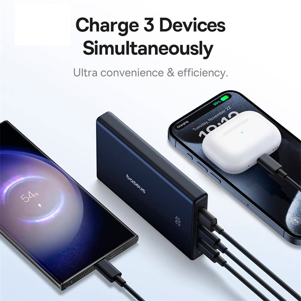 Външна батерия Baseus PicoGo, 10000mAh, 20W, QC + PD, 1 x USB-A - 2 x USB-C, Черна P10076801123-00