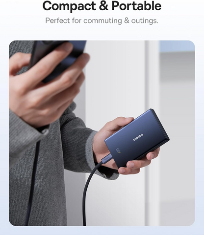 Външна батерия Baseus PicoGo, 10000mAh, 20W, QC + PD, 1 x USB-A - 2 x USB-C, Бяла P10076801213-00