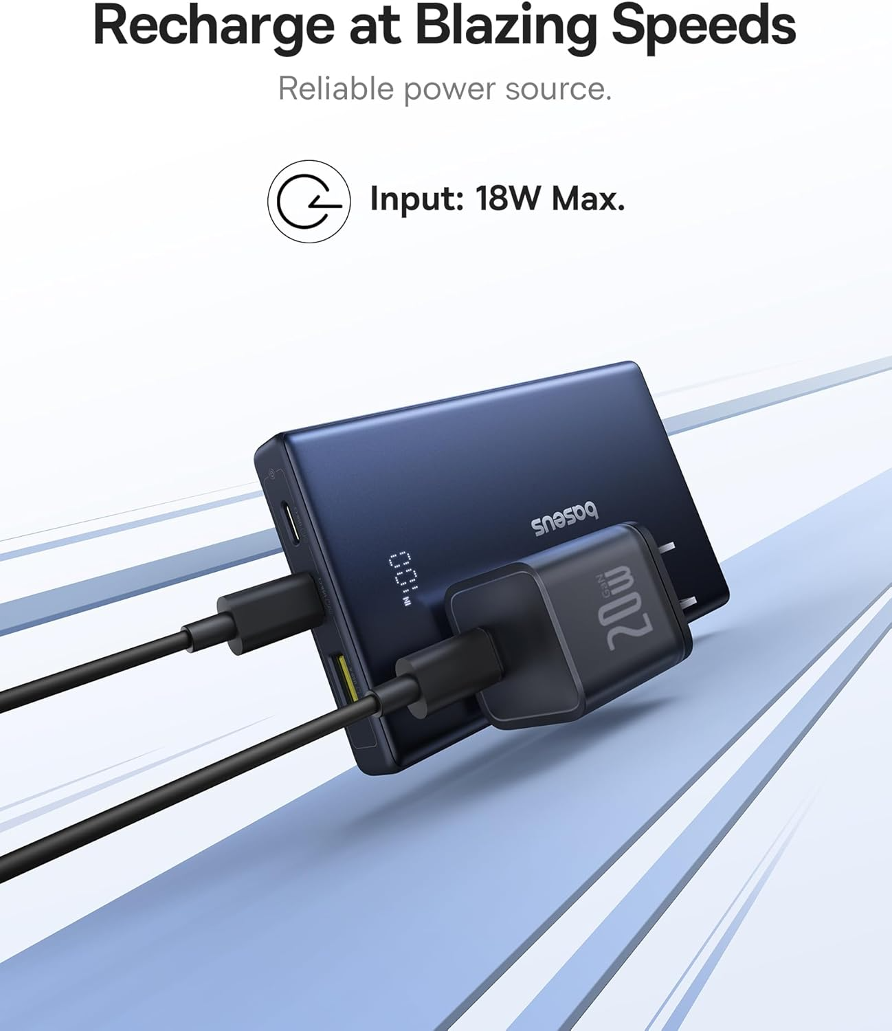 Външна батерия Baseus PicoGo, 10000mAh, 20W, QC + PD, 1 x USB-A - 2 x USB-C, Бяла P10076801213-00