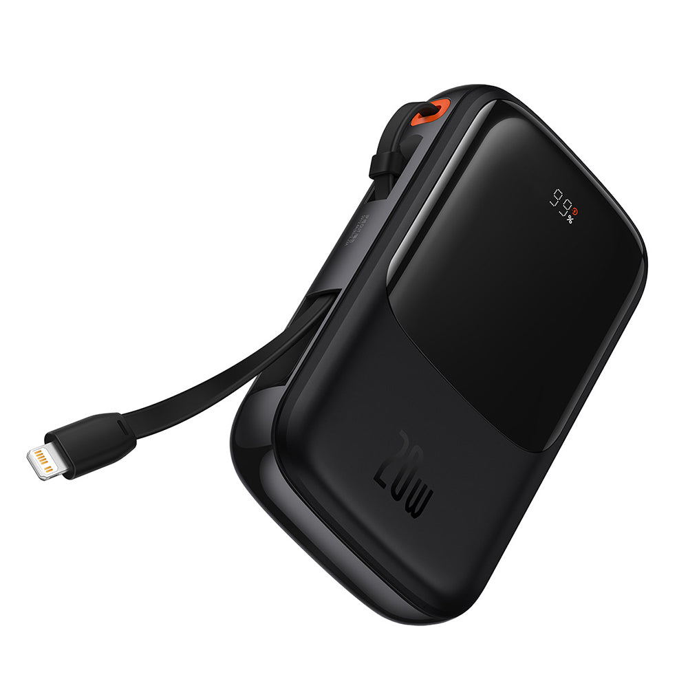 Външна батерия Baseus Qpow Pro, 20000mAh, 20W, QC + PD, 1 x Lightning - 1 x USB-A - 1 x USB-C, Черна PPQD040001