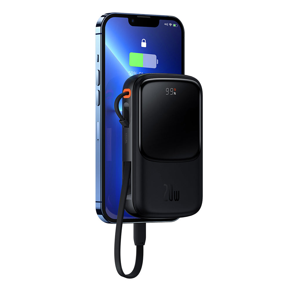 Външна батерия Baseus Qpow Pro, 20000mAh, 20W, QC + PD, 1 x Lightning - 1 x USB-A - 1 x USB-C, Черна PPQD040001