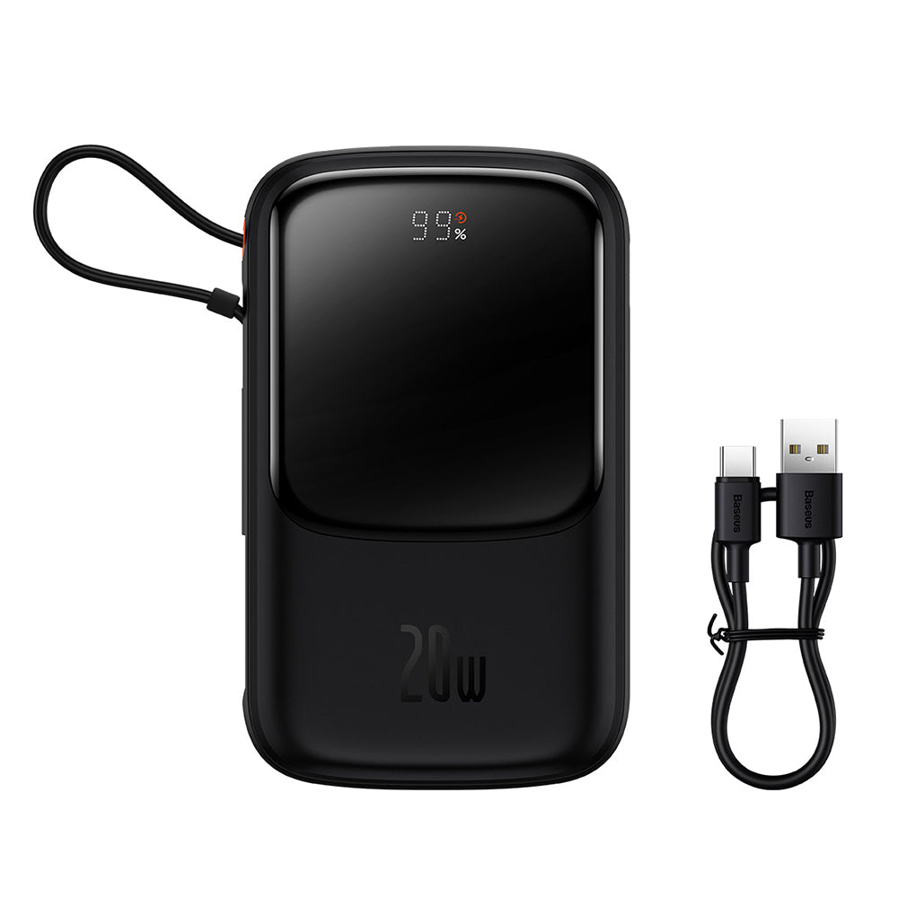 Външна батерия Baseus Qpow Pro, 20000mAh, 20W, QC + PD, 1 x Lightning - 1 x USB-A - 1 x USB-C, Черна PPQD040001