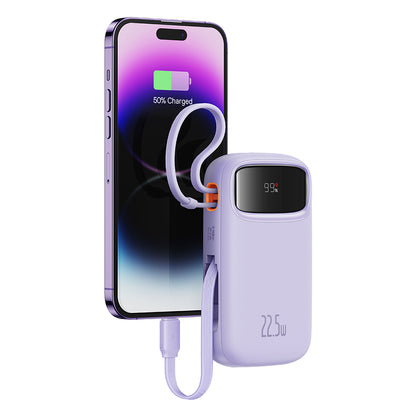 Baseus Qpow Pro+ External Battery, 10000mAh, 22.5W, QC + PD, 1 x Lightning - 1 x USB-A - 2 x USB-C, Purple P10055003513-00