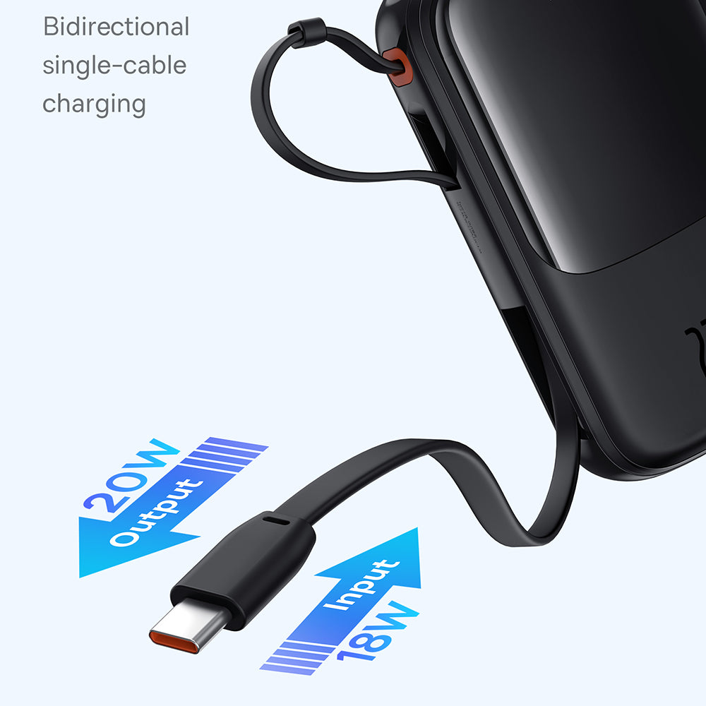 Baseus Qpow Pro+ External Battery, 10000mAh, 22.5W, QC + PD, 1 x USB-A - 2 x USB-C, Black P10067101113-00