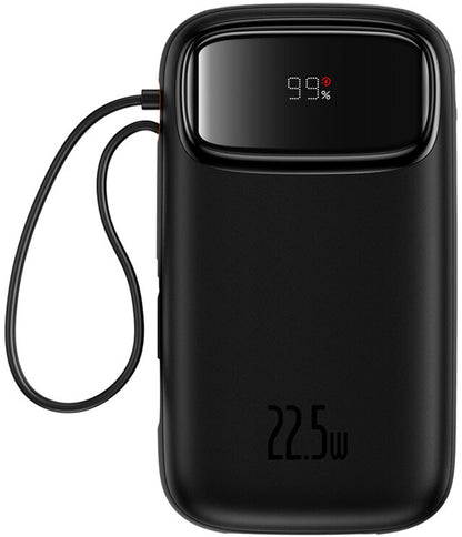 Външна батерия Baseus Qpow2, 10000mAh, 22.5W, QC + PD, 1 x Lightning - 1 x USB-A - 2 x USB-C, Черна P10055003113-00