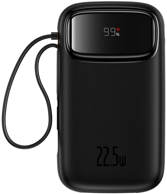 Външна батерия Baseus Qpow2, 10000mAh, 22.5W, QC + PD, 1 x Lightning - 1 x USB-A - 2 x USB-C, Черна P10055003113-00
