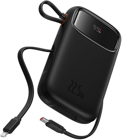 Външна батерия Baseus Qpow2, 10000mAh, 22.5W, QC + PD, 1 x Lightning - 1 x USB-A - 2 x USB-C, Черна P10055003113-00