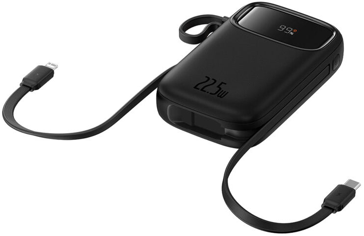 Външна батерия Baseus Qpow2, 10000mAh, 22.5W, QC + PD, 1 x Lightning - 1 x USB-A - 2 x USB-C, Черна P10055003113-00