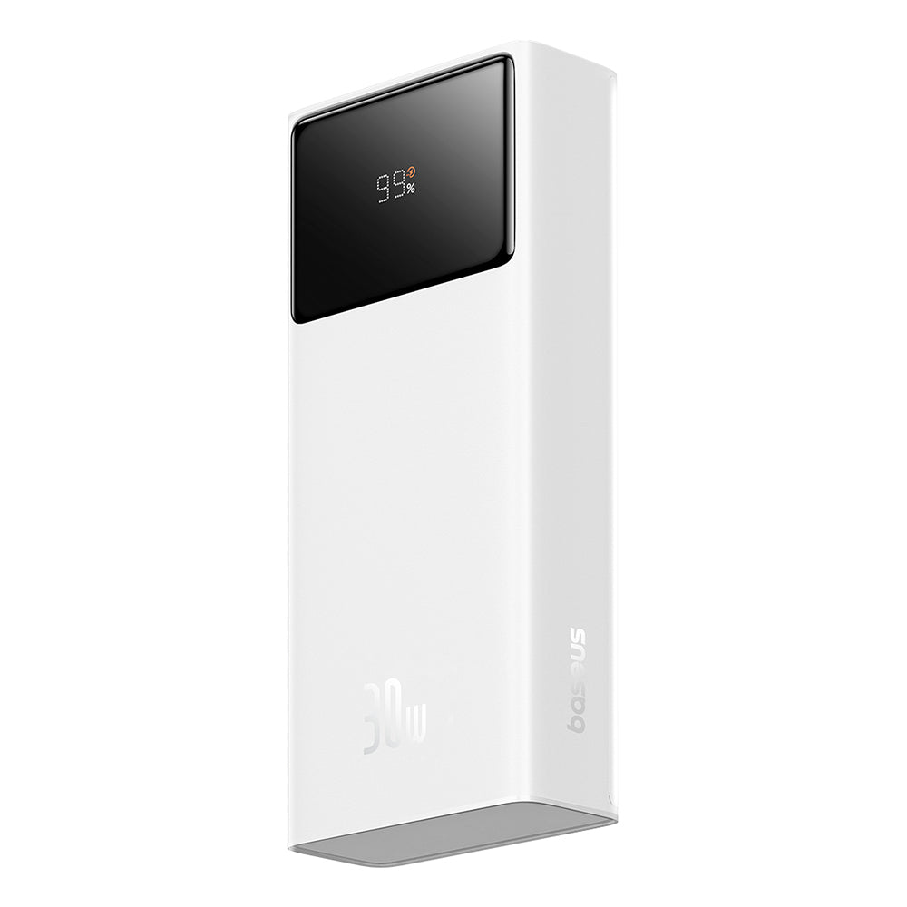 Външна батерия Baseus Star Lord, 20000mAh, 30W, QC + PD, 1 x USB-C - 2 x USB-A, Бяла P10022904213-00