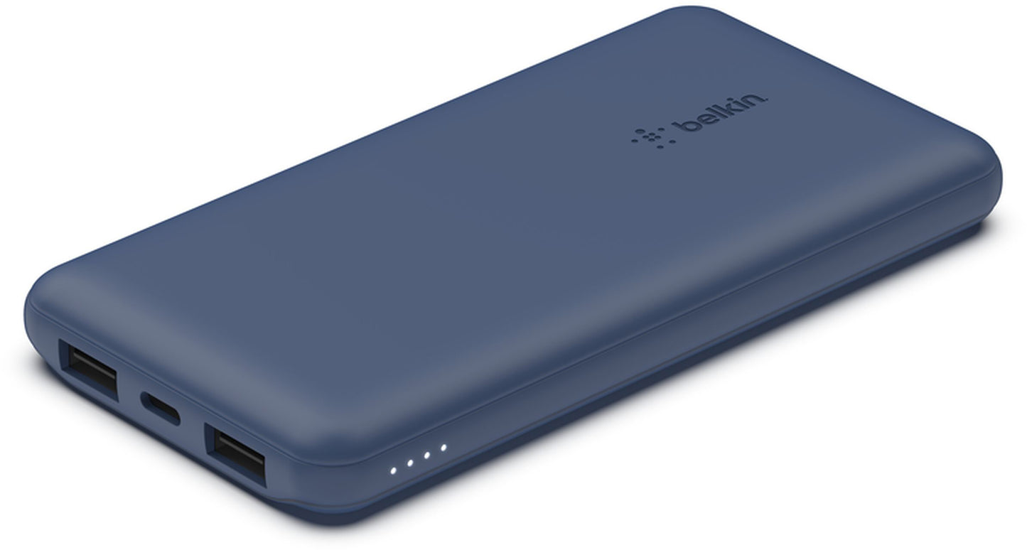 Външна батерия Belkin BoostCharge, 10000mAh, 15W, 1 x USB-C - 2 x USB-A, Тъмносин BPB011btBL