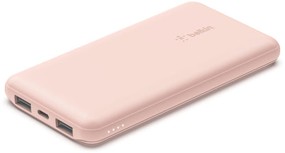 Външна батерия Belkin BoostCharge, 10000mAh, 15W, 1 x USB-C - 2 x USB-A, Розов BPB011btRG