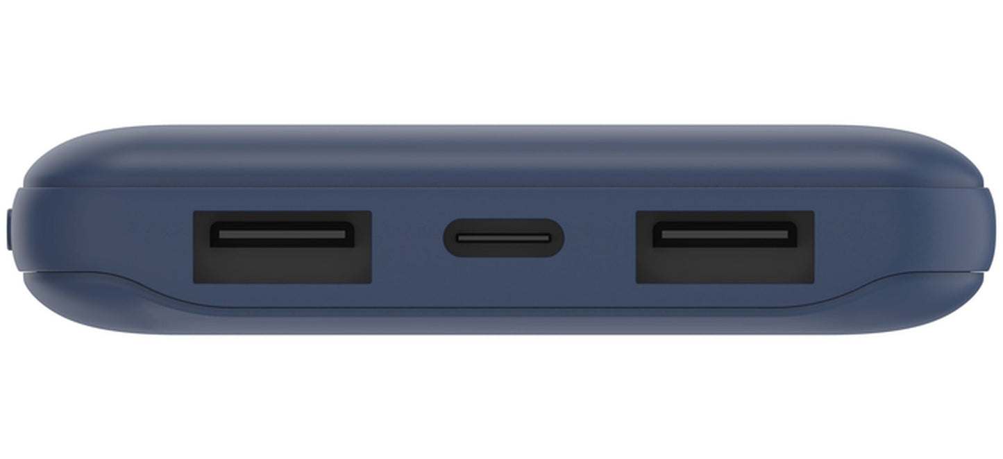 Външна батерия Belkin BoostCharge, 10000mAh, 15W, 1 x USB-C - 2 x USB-A, Тъмносин BPB011btBL