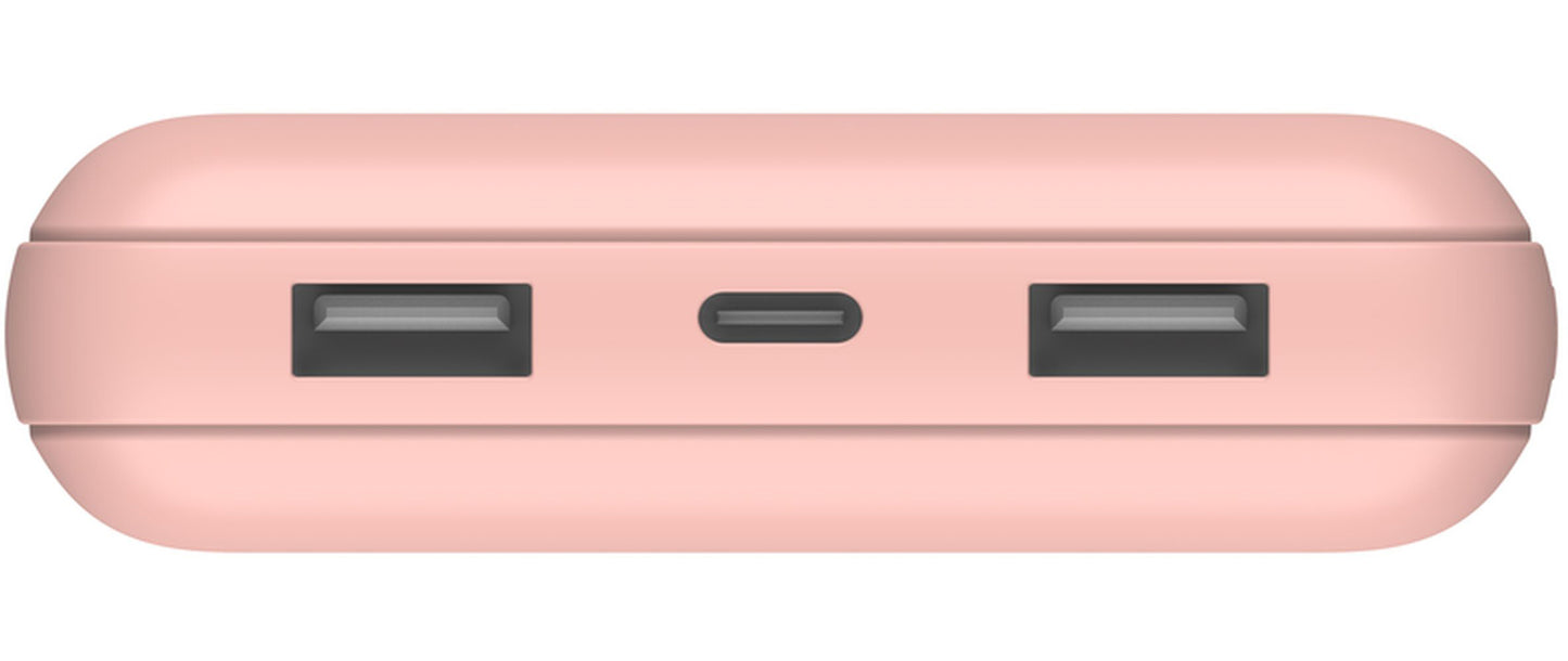 Външна батерия Belkin BoostCharge, 20000mAh, 15W, 1 x USB-C - 2 x USB-A, Розово злато BPB012btRG