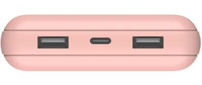 Външна батерия Belkin BoostCharge, 20000mAh, 15W, 1 x USB-C - 2 x USB-A, Розово злато BPB012btRG