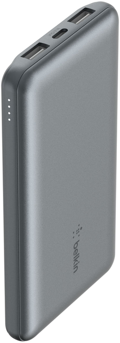 Външна батерия Belkin BoostCharge, 10000mAh, 15W, 1 x USB-C - 2 x USB-A, Сива BPB011btGY