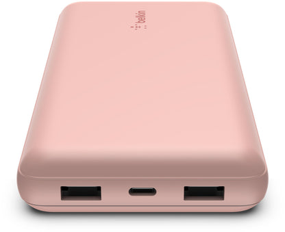 Външна батерия Belkin BoostCharge, 20000mAh, 15W, 1 x USB-C - 2 x USB-A, Розово злато BPB012btRG