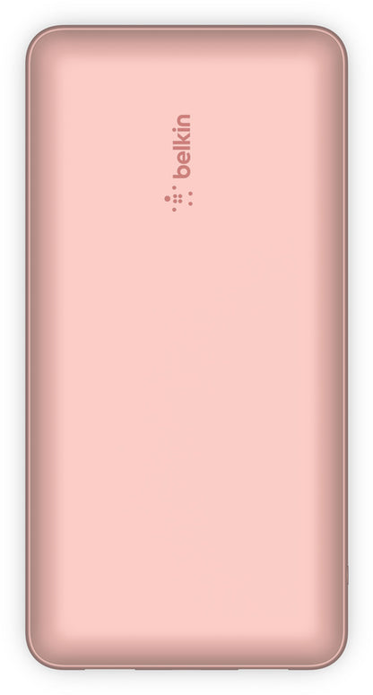 Външна батерия Belkin BoostCharge, 20000mAh, 15W, 1 x USB-C - 2 x USB-A, Розово злато BPB012btRG