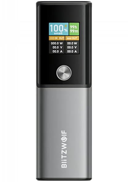 Външна батерия BlitzWolf BW-P23, 14000mAh, 100W, QC + PD, 1 x USB-A - 1 x USB-C, Сив