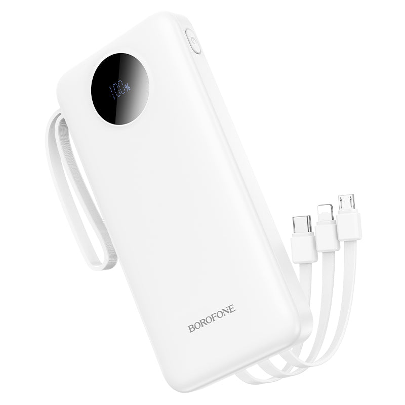 Външна батерия Borofone BJ53 Power, 10000mAh, 10W, 1 x Lightning - 1 x microUSB - 1 x USB-A - 1 x USB-C, бяла