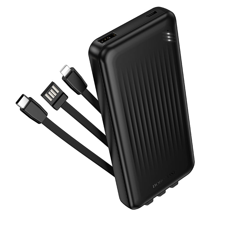 Външна батерия Borofone BJ79 Clever, 10000mAh, 10W, 1 x Lightning - 1 x USB-A - 1 x USB-C, Черна