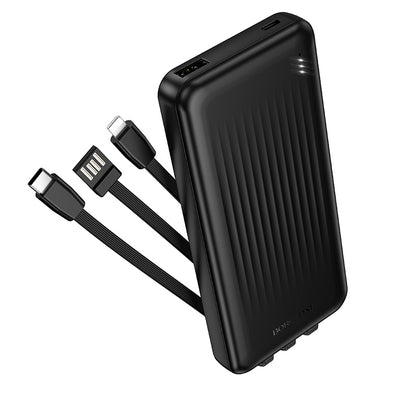 Външна батерия Borofone BJ79 Clever, 10000mAh, 10W, 1 x Lightning - 1 x USB-A - 1 x USB-C, Черна