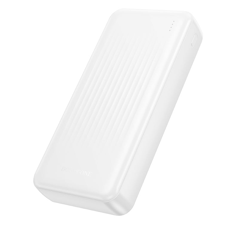 Външна батерия Borofone BJ80A Clever, 20000mAh, 22.5W, QC + PD, 1 x USB-C - 2 x USB-A, Бяла