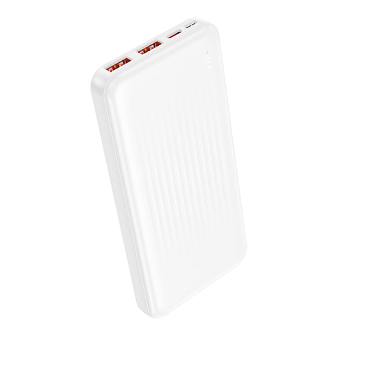 Външна батерия Borofone BJ80A Clever, 10000mAh, 22.5W, QC + PD, 1 x USB-C - 2 x USB-A, Бяла