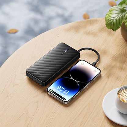 Външна батерия Borofone BJ84 Smooth, 10000mAh, 10W, 1 x Lightning - 1 x microUSB - 1 x USB-A - 1 x USB-C, Черна