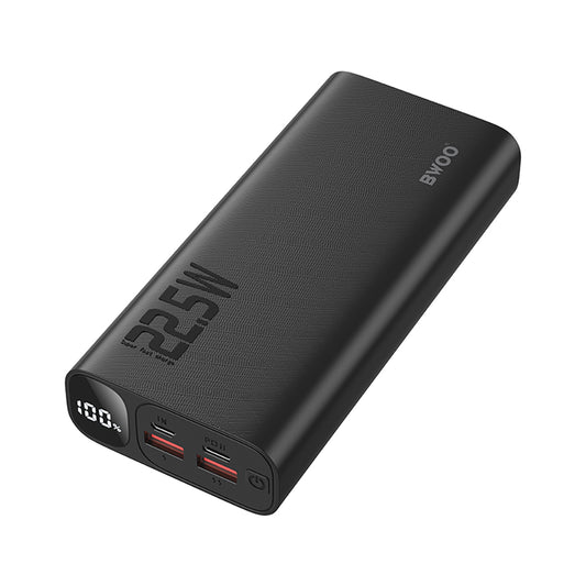 Външна батерия BWOO BO-P44, 20000mAh, 22.5W, QC + PD, 1 x USB-C - 2 x USB-A, Черна