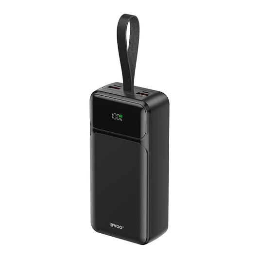 Външна батерия BWOO BO-P66, 30000mAh, 65W, QC + PD, 1 x USB-C - 2 x USB-A, Черна