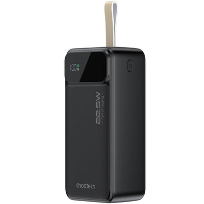 Choetech B731 Външна батерия, 40000mAh, 22,5W, QC + PD, 1 x USB-C - 2 x USB-A, черна 