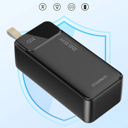 Choetech B731 Външна батерия, 40000mAh, 22,5W, QC + PD, 1 x USB-C - 2 x USB-A, черна 