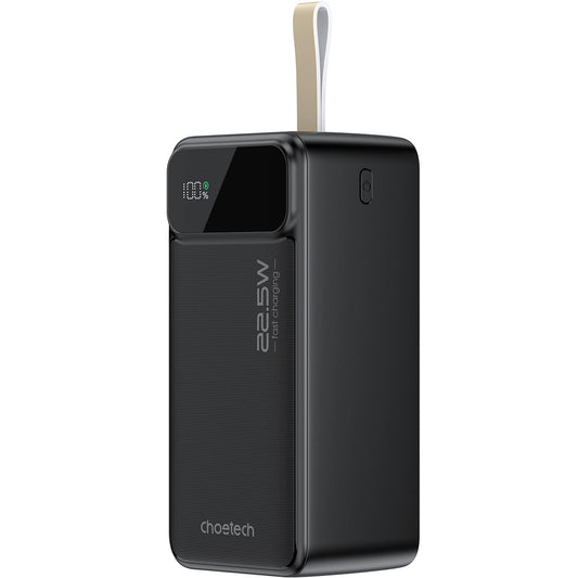 Външна батерия Choetech B732, 50000mAh, 22,5W, QC + PD, 1 x USB-C - 2 x USB-A, черна 