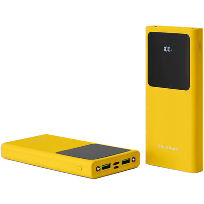 Външна батерия Colourum CPB10-02, 10000mAh, 10W, 2 x USB-A, жълта