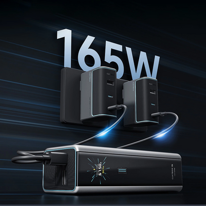 Външна батерия Cuktech, 20000mAh, 210W, QC + PD, 1 x USB-A - 2 x USB-C, Сива CKPB200UGLGR