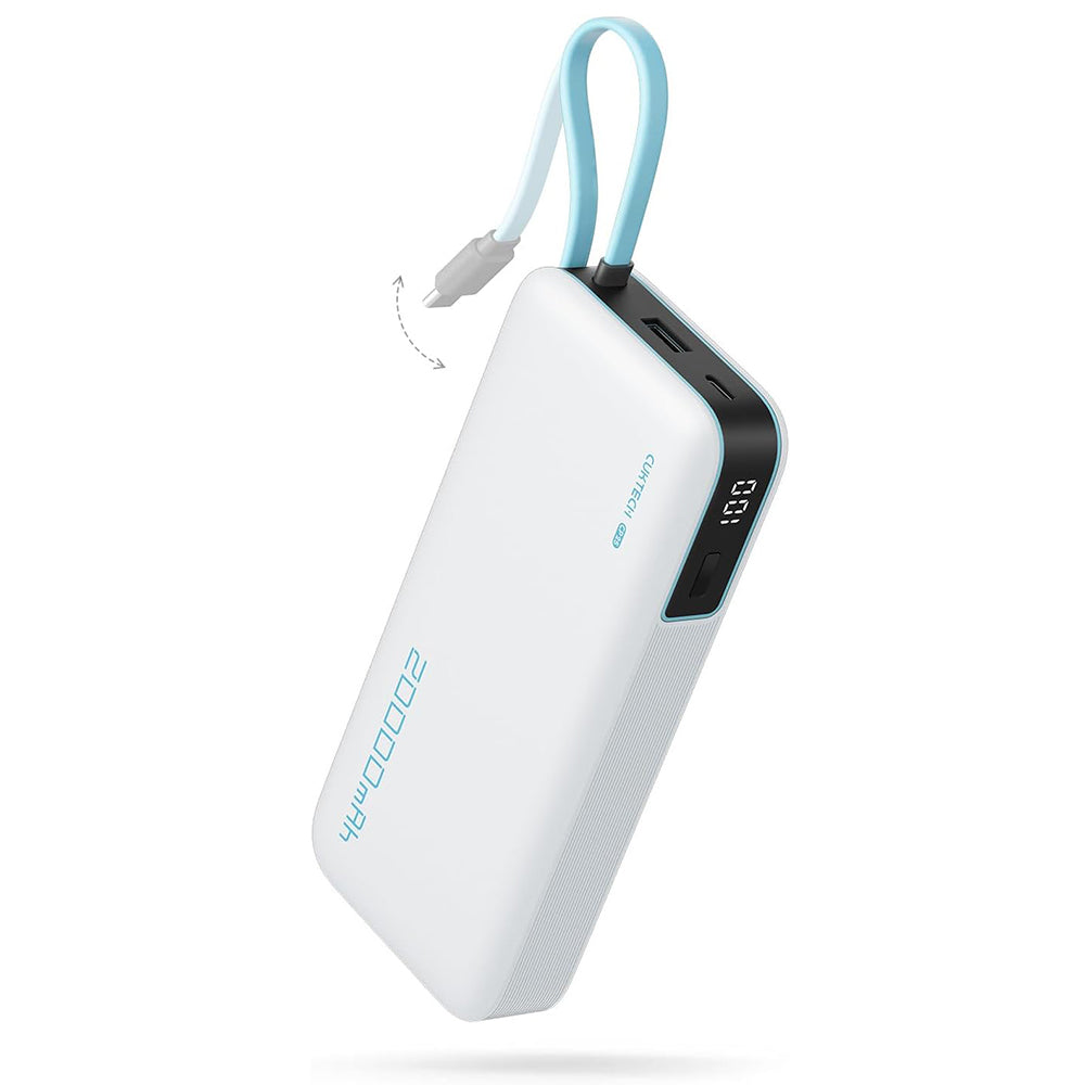 Cuktech LPB200N External Battery, 20000mAh, 45W, QC + PD, 1 x USB-A - 2 x USB-C, White CUKP200NGLLG