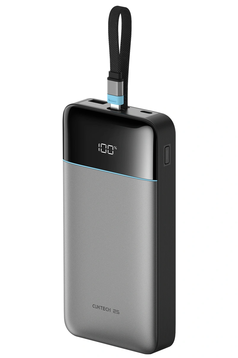 Външна батерия Cuktech LPB252N, 25000mAh, 120W, QC + PD, 1 x USB-A - 2 x USB-C, Сив