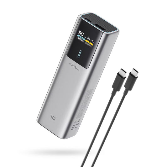Външна батерия Cuktech PB150P, 15000mAh, 120W, QC + PD, 1 x USB-A - 2 x USB-C, Сив CKPB150POSGR