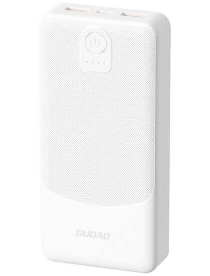 Dudao K10Pro External Battery, 20000mAh, 12W, 2 x USB-A, White