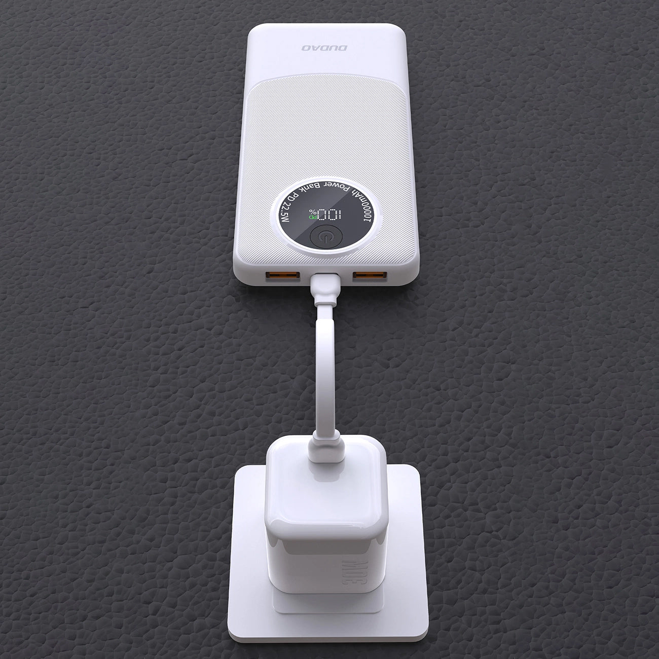 Външна батерия Dudao K12, 10000mAh, 22.5W, QC + PD, 1 x USB-C - 2 x USB-A, Черна