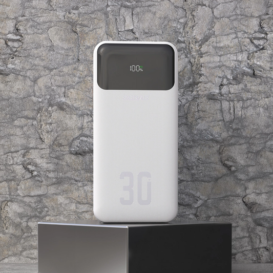 Външна батерия Dudao K15MAX, 30000mAh, 22.5W, QC + PD, 1 x USB-A - 2 x Lightning - 2 x USB-C, Бяла
