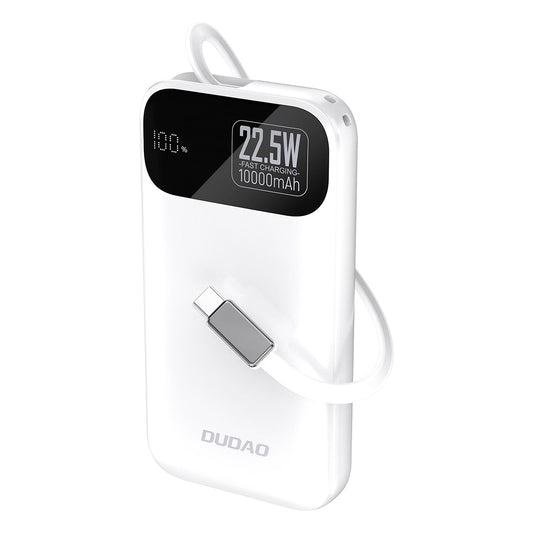 Външна батерия Dudao K31, 10000mAh, 22.5W, PD, 2 x USB-C, Бяла