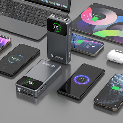 Външна батерия Dudao K31 Pro, 20000mAh, 45W, QC + PD, 1 x USB-A - 2 x USB-C, Сив