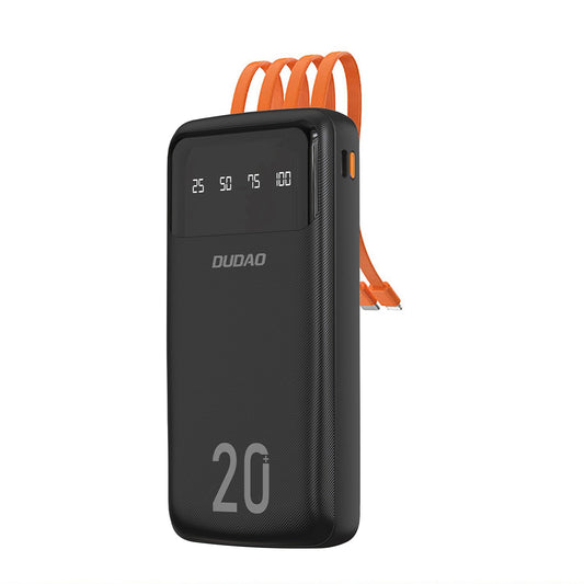 Външна батерия Dudao K6Pro+, 20000mAh, 10W, 1 x Lightning - 1 x microUSB - 1 x USB-A - 1 x USB-C, Черна