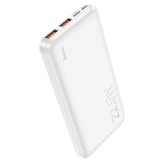 Външна батерия HOCO J101, 10000mAh, 22.5W, QC + PD, 1 x USB-C - 2 x USB-A, Бяла