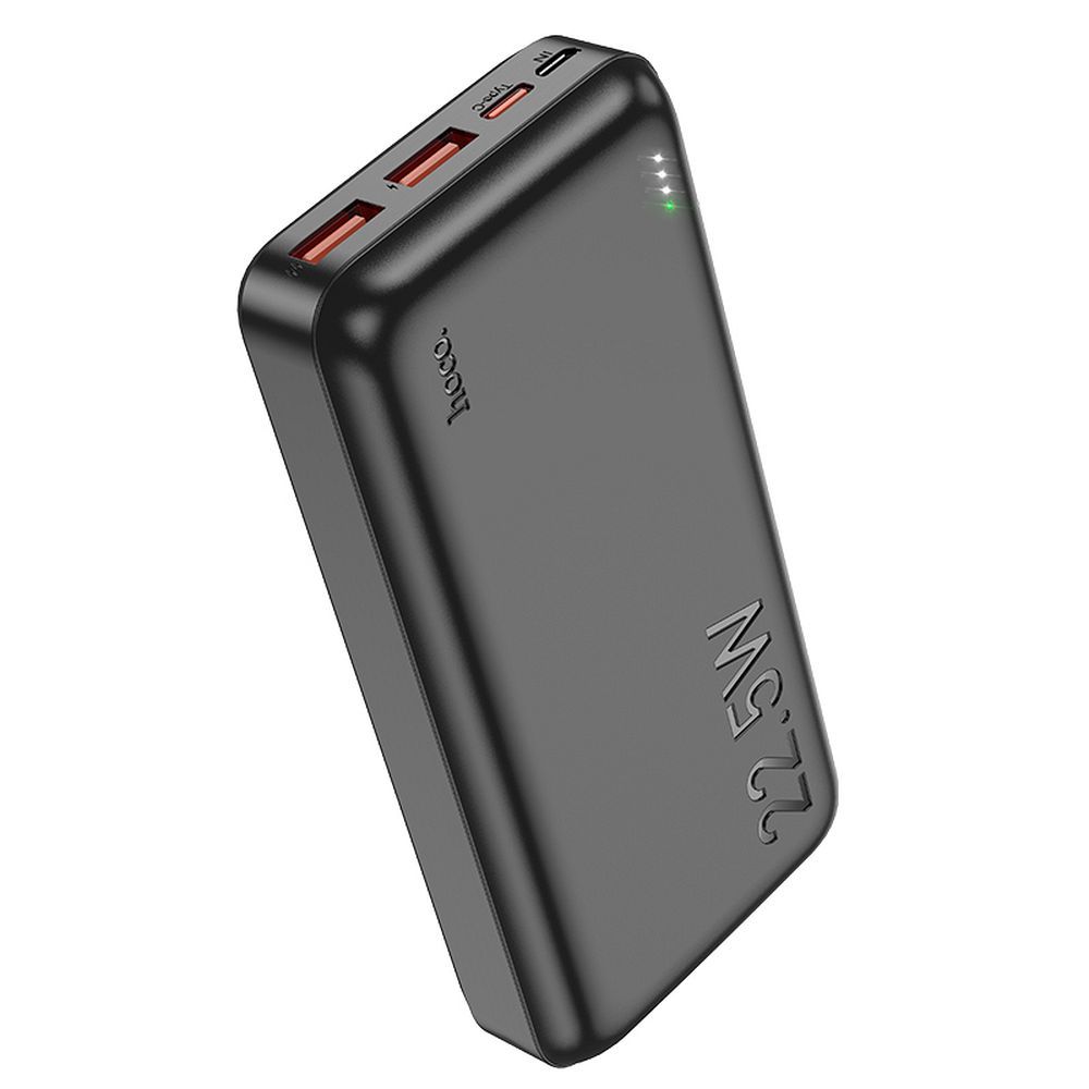 Външна батерия HOCO J101A, 20000mAh, 22.5W, QC + PD, 1 x USB-C - 2 x USB-A, Черна