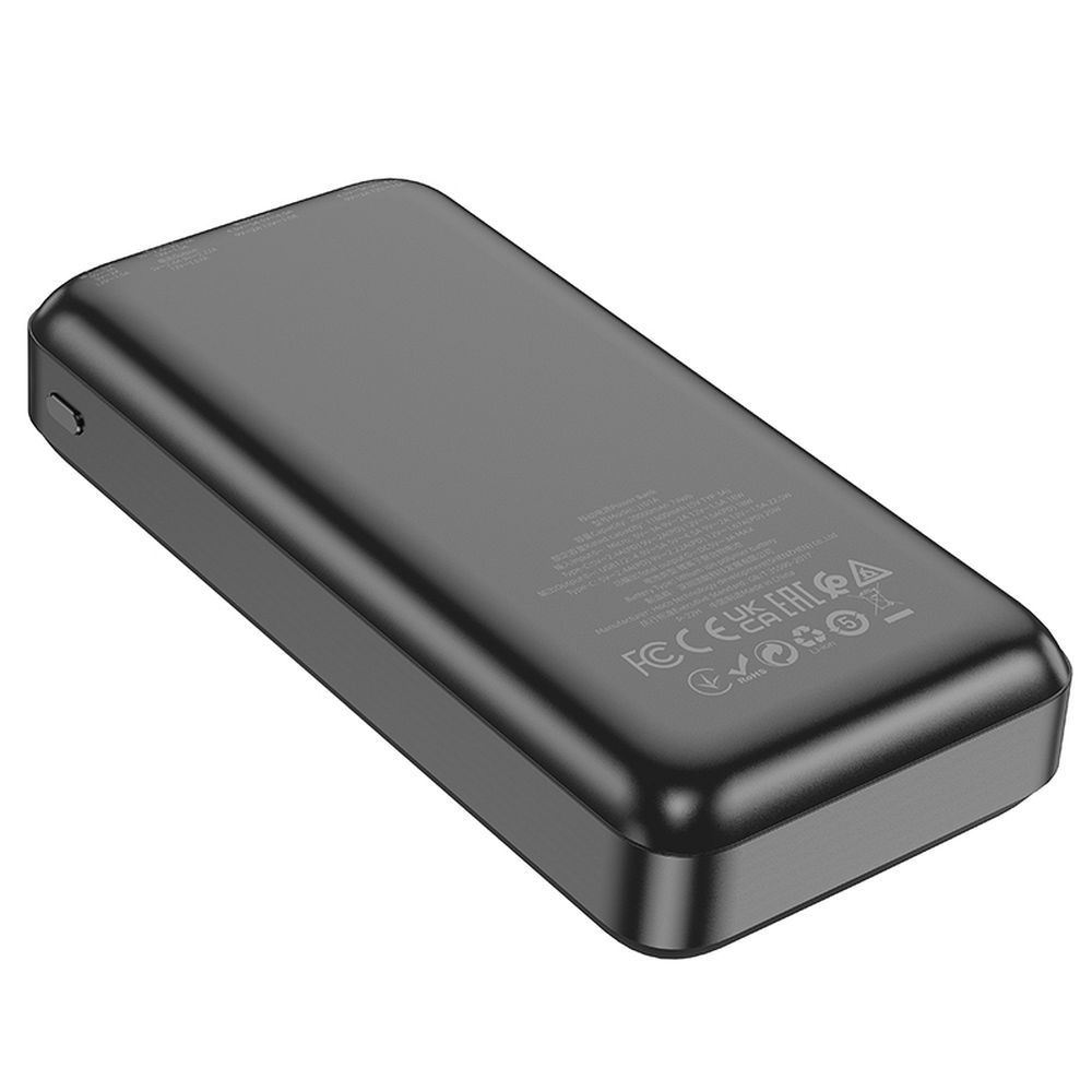 Външна батерия HOCO J101A, 20000mAh, 22.5W, QC + PD, 1 x USB-C - 2 x USB-A, Черна