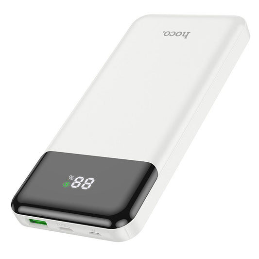 Външна батерия HOCO J102, 10000mAh, 20W, QC + PD, 1 x USB-A - 1 x USB-C, Бяла